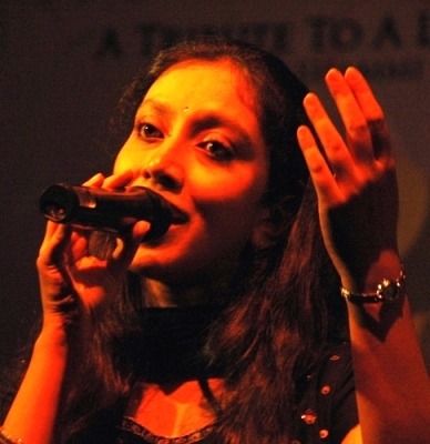 Ananya Bhoumik performing in concert