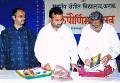 Publication of  "Sarvangin Tabla" Marathi book written by Amod Dandage. From left Amod Dandage, Hon. MLA Balasaheb Patil and Guru Pt. Arvind Mulgaonkar