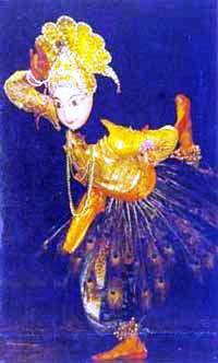 Shashadhar Acharya performing as Mayur in Chhau Dance