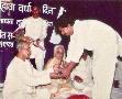 Pt. Rajendra Kulkarni receiving award from Bharat Ratna Late Pt. Bhimsen Joshi