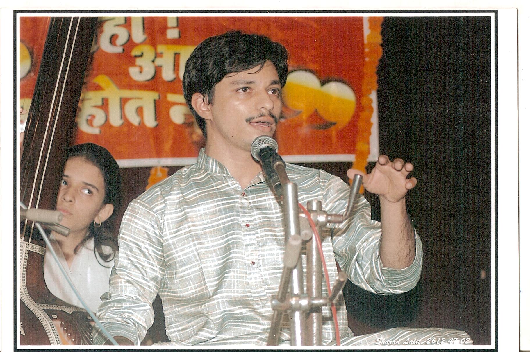 Classical singer Harshad Dongare in one of his concerts