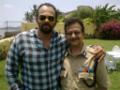 Singham working stills - Pradeep Welankar with director Rohit Shetty