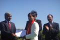 Sudip Kumar Ghosh receiving award.