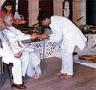 Dr. Avijit Ghosh receiving honour from Padmabhushan Pt. Kishore Maharaj ji
