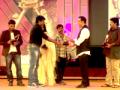 Chetan Sosca receiving Santosham Award from Kamala Haasan at Hyderabad