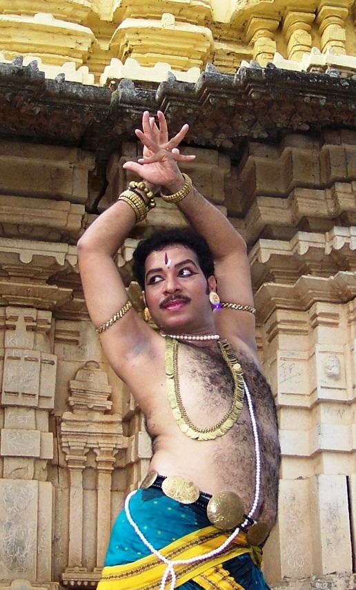Ravi Teja performing Andhra natyam dance.