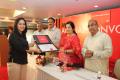 Rageshree receiving award from Anuradha Paudwal.