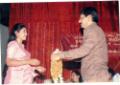 Fellicitation by Amol Palekar Dept of Dramatics Marathwada Unit in 1992.