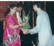 Pt. Deepak Narayangaonkar and Mrs. Meera Narayangaonkar being felicitated