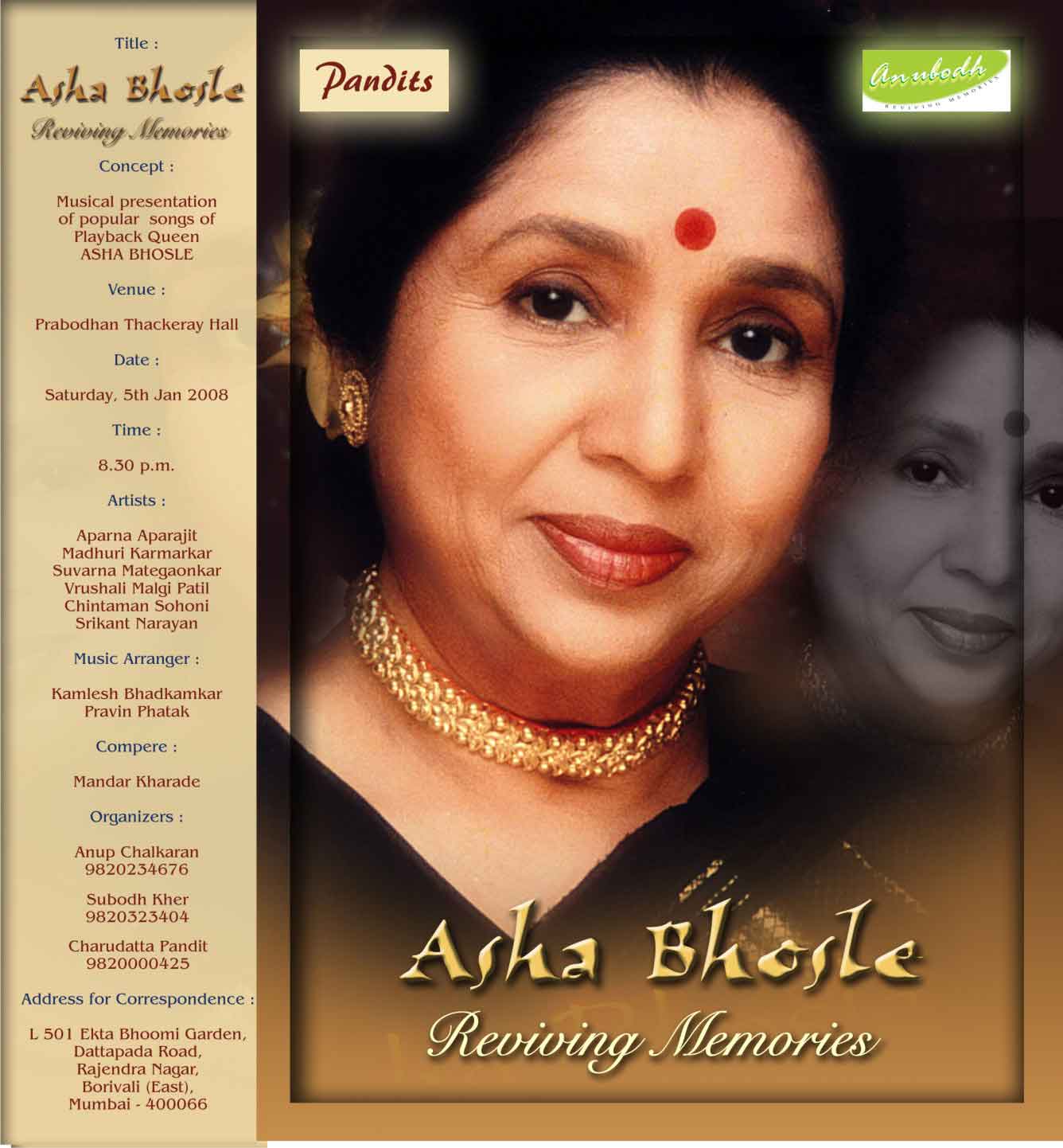 Asha Bhosle Reviving Memories