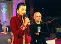 Mahesh Dalvi with film actress Mugdha Godse