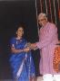Arati Thakur-Kundalkar receiving Paingankar Puraskar from Pt. Jasraj Mitra Mandal