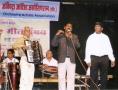 Stand-up comedian Sandeep Kambli performing at an orchestra